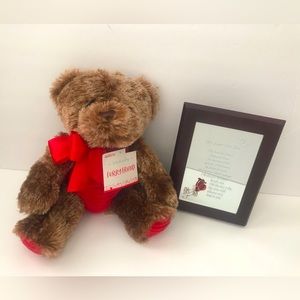 ❤️🆕 NEW Teddy Bear & Love Glass Plaque